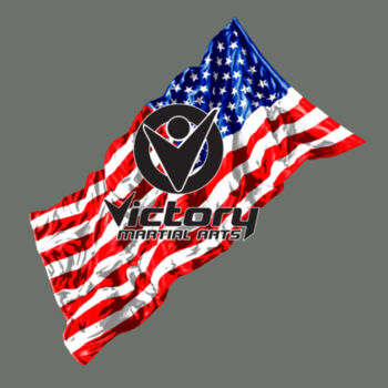 Adult USA Wavey Flag with Victory Martial Arts Logo (White in Design wil NOT print) Design