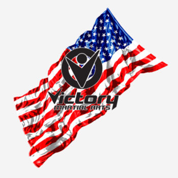 Adult USA Wavey Flag with Victory Martial Arts Logo Design