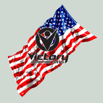 Adult USA Wavey Flag with Victory Martial Arts Logo (White in design will NOT print) Design